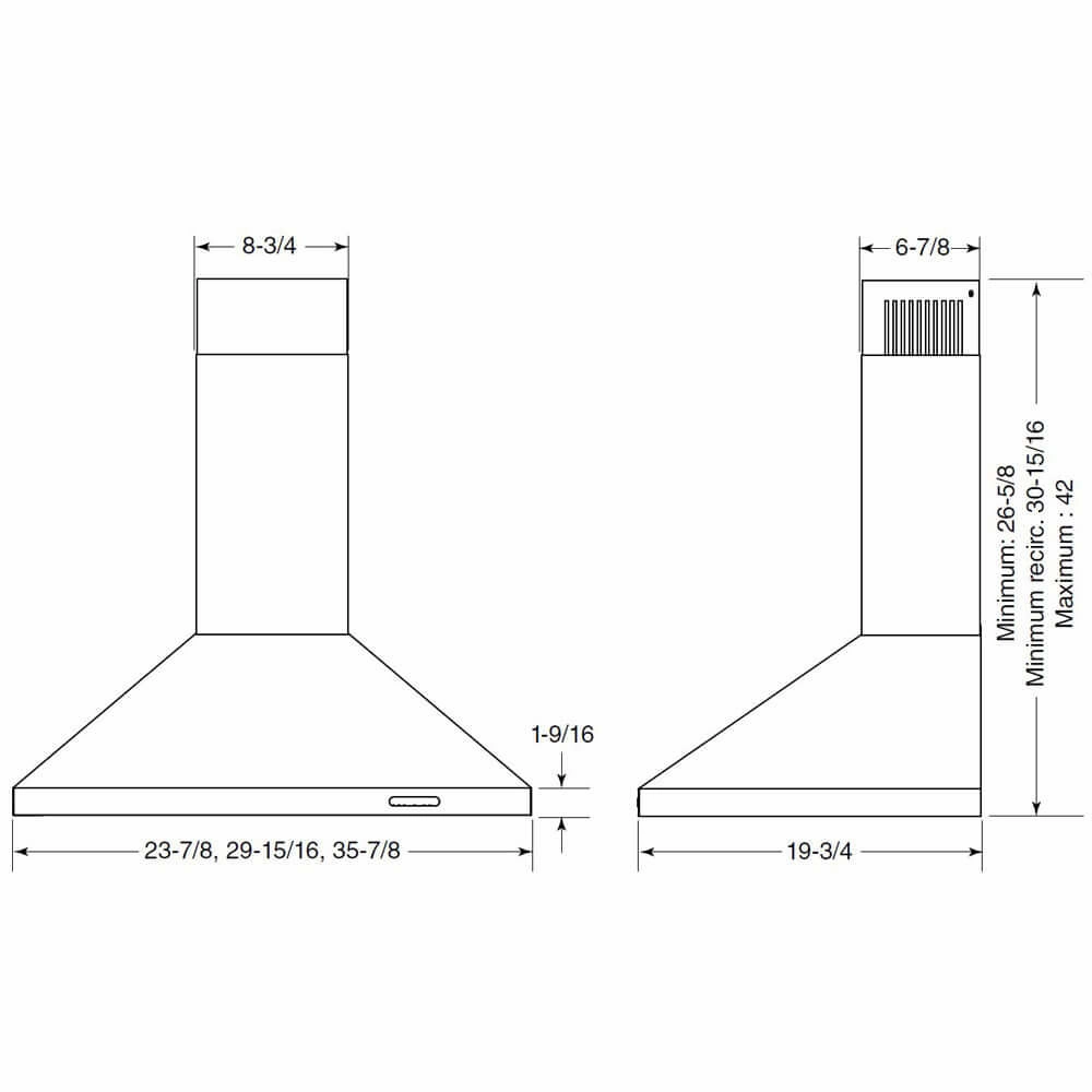 Broan 36 in. Elite EW 48 Series Range Hood In Stainless Steel (EW4836SS)