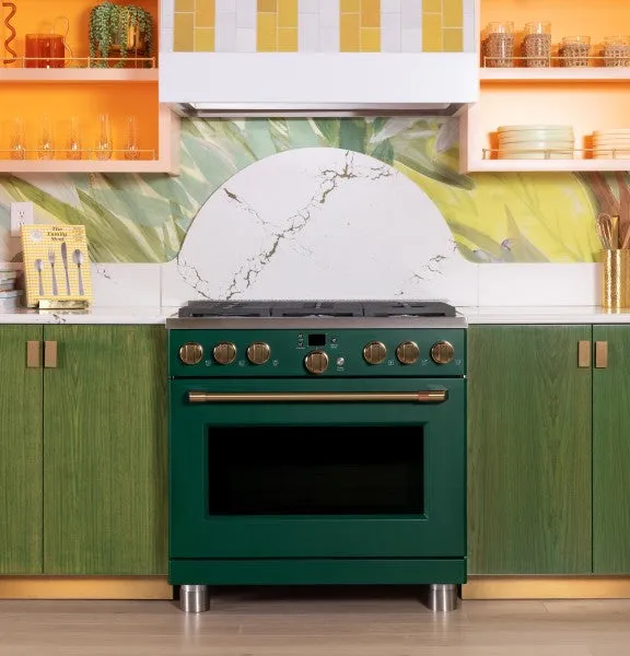 Caf C2Y366P5TG2 Caf 36" Smart Dual-Fuel Commercial-Style Range with 6 Burners (Natural Gas)