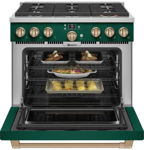 Caf C2Y366P5TG2 Caf 36" Smart Dual-Fuel Commercial-Style Range with 6 Burners (Natural Gas)