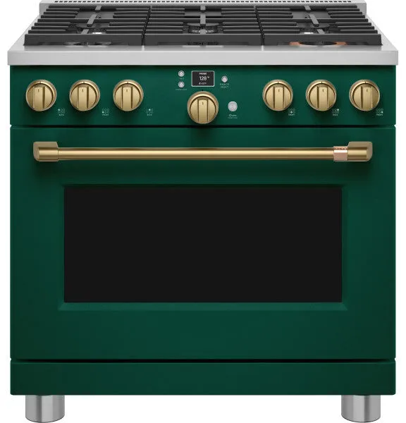 Caf C2Y366P5TG2 Caf 36" Smart Dual-Fuel Commercial-Style Range with 6 Burners (Natural Gas)