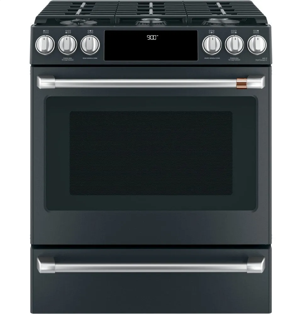 Cafe C2S900P3MD1 Caf 30" Slide-In Front Control Dual-Fuel Convection Range With Warming Drawer