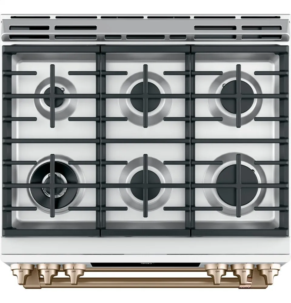 Cafe C2S950P4MW2 Caf 30" Smart Slide-In, Front-Control, Dual-Fuel, Double-Oven Range With Convection