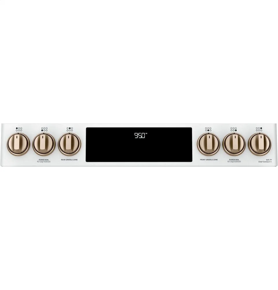 Cafe C2S950P4MW2 Caf 30" Smart Slide-In, Front-Control, Dual-Fuel, Double-Oven Range With Convection