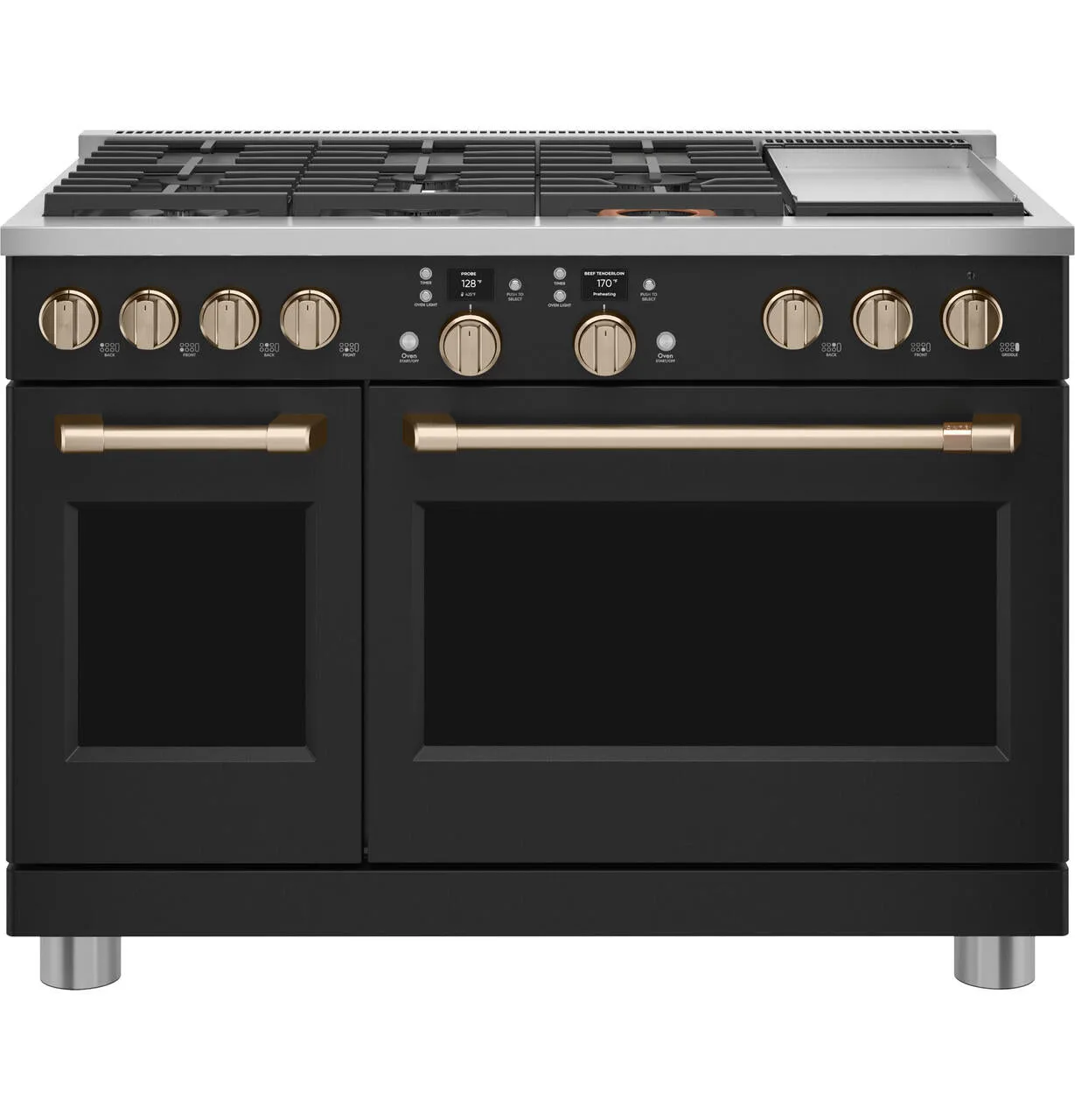 Cafe C2Y486P3TD1 Caf&#8482; 48" Smart Dual-Fuel Commercial-Style Range With 6 Burners And Griddle (Natural Gas)