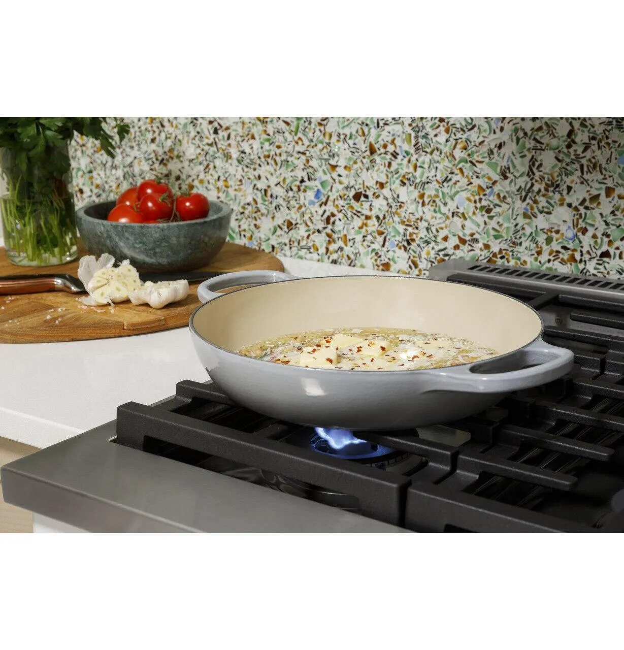 Cafe C2Y486P3TD1 Caf&#8482; 48" Smart Dual-Fuel Commercial-Style Range With 6 Burners And Griddle (Natural Gas)