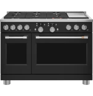 Cafe C2Y486P3TD1 Caf&#8482; 48" Smart Dual-Fuel Commercial-Style Range With 6 Burners And Griddle (Natural Gas)