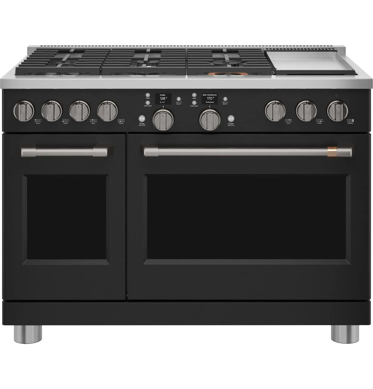 Cafe C2Y486P3TD1 Caf&#8482; 48" Smart Dual-Fuel Commercial-Style Range With 6 Burners And Griddle (Natural Gas)