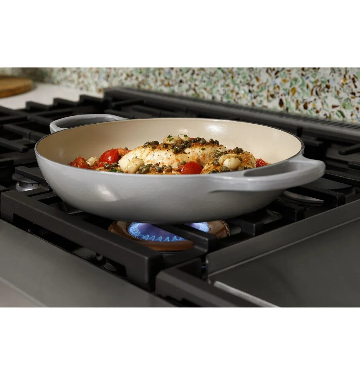 Cafe C2Y486P3TD1 Caf&#8482; 48" Smart Dual-Fuel Commercial-Style Range With 6 Burners And Griddle (Natural Gas)