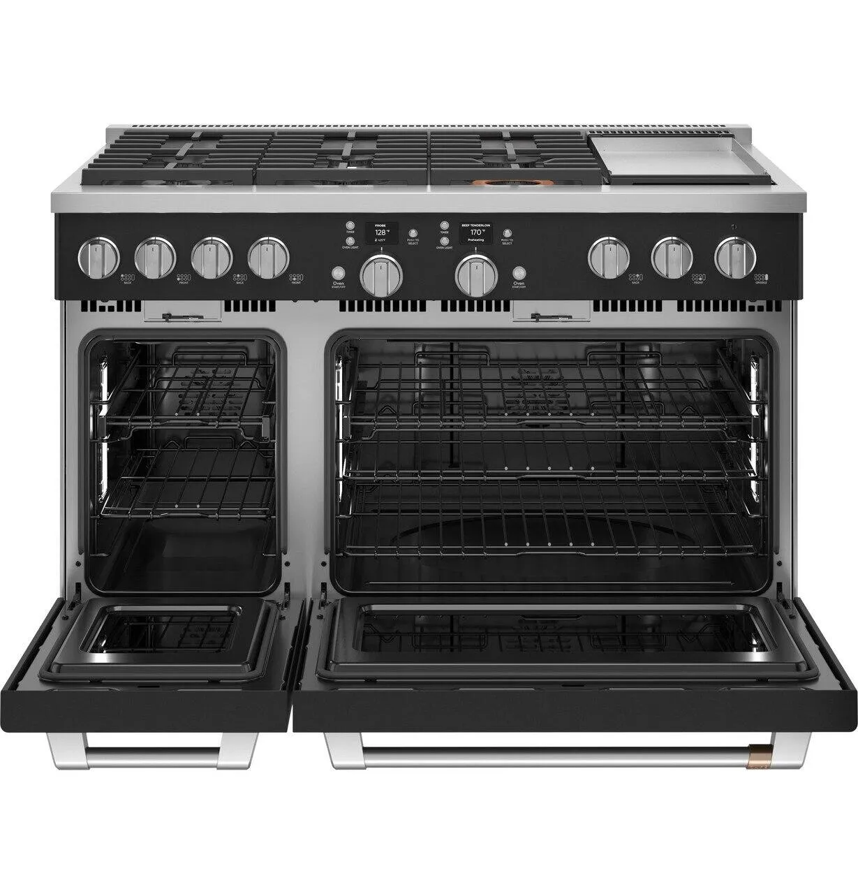 Cafe C2Y486P3TD1 Caf&#8482; 48" Smart Dual-Fuel Commercial-Style Range With 6 Burners And Griddle (Natural Gas)