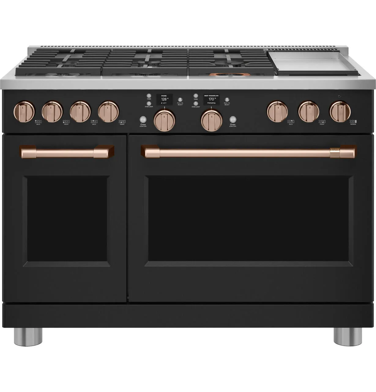 Cafe C2Y486P3TD1 Caf&#8482; 48" Smart Dual-Fuel Commercial-Style Range With 6 Burners And Griddle (Natural Gas)