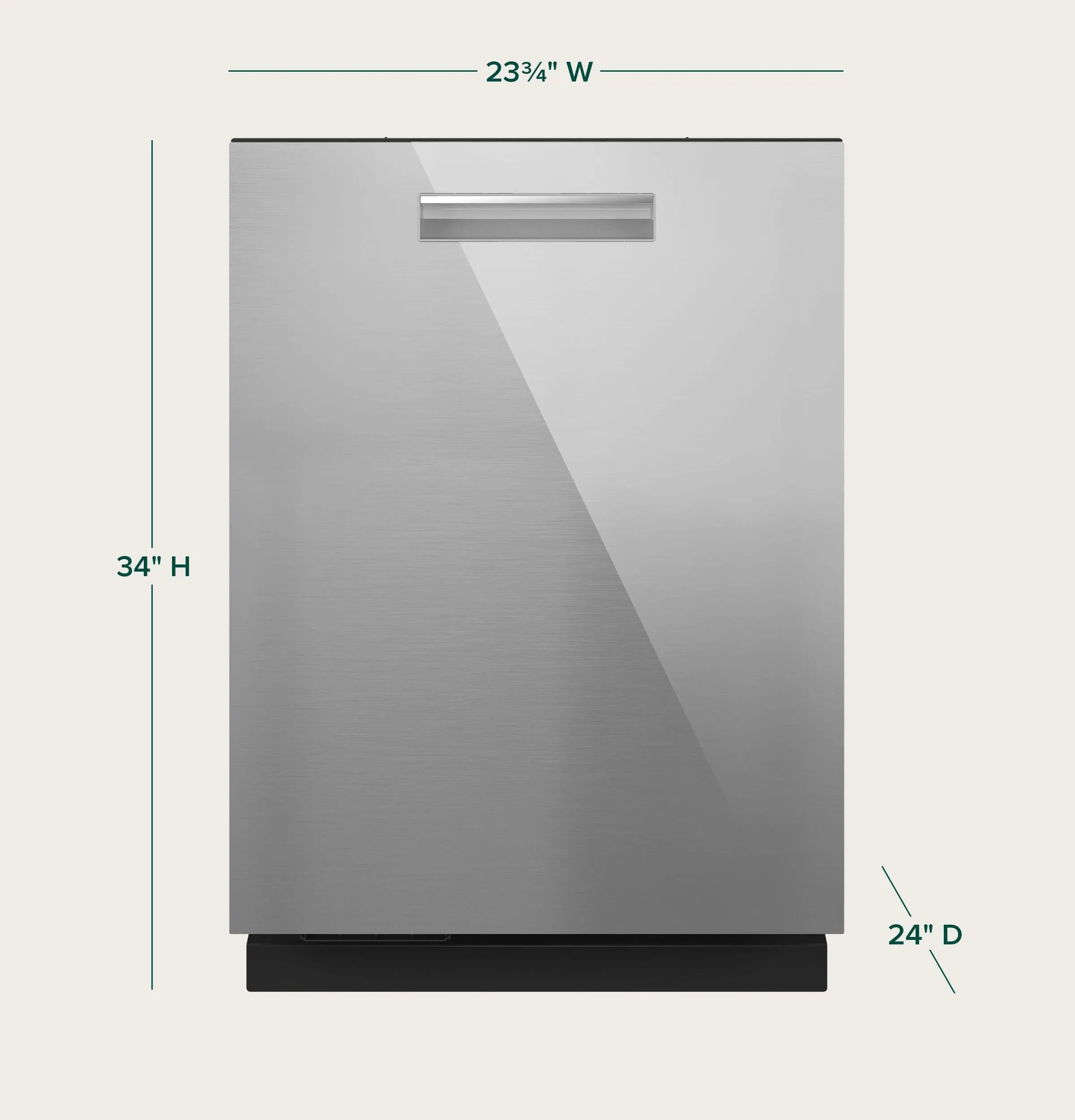 Cafe CDP888M5VS5 Caf&#8482; Customfit Energy Star Stainless Interior Smart Dishwasher With Ultra Wash Top Rack And Dual Convection Ultra Dry, Led Lights, 39 Dba In Platinum Glass