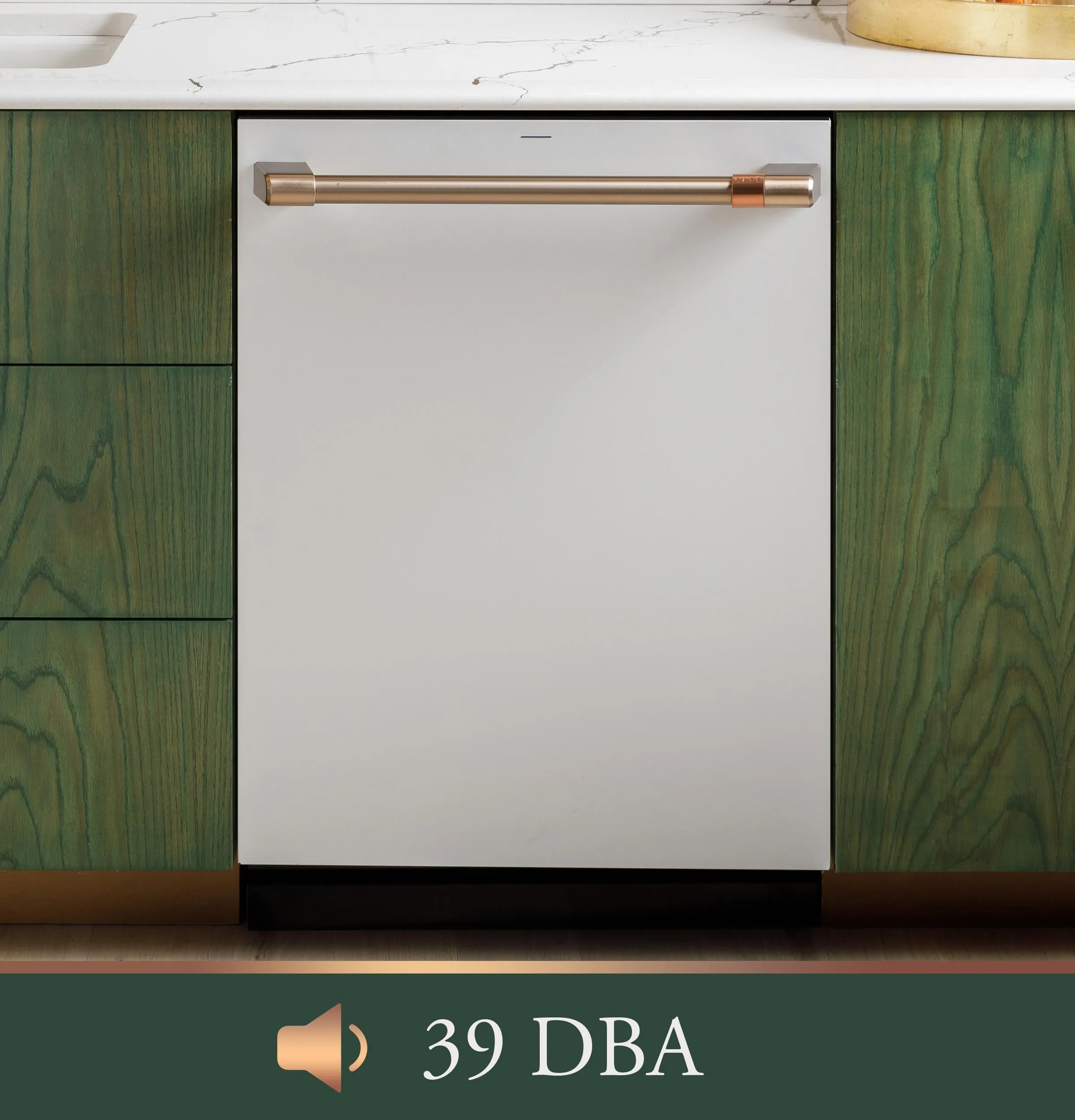Cafe CDP888M5VS5 Caf&#8482; Customfit Energy Star Stainless Interior Smart Dishwasher With Ultra Wash Top Rack And Dual Convection Ultra Dry, Led Lights, 39 Dba In Platinum Glass