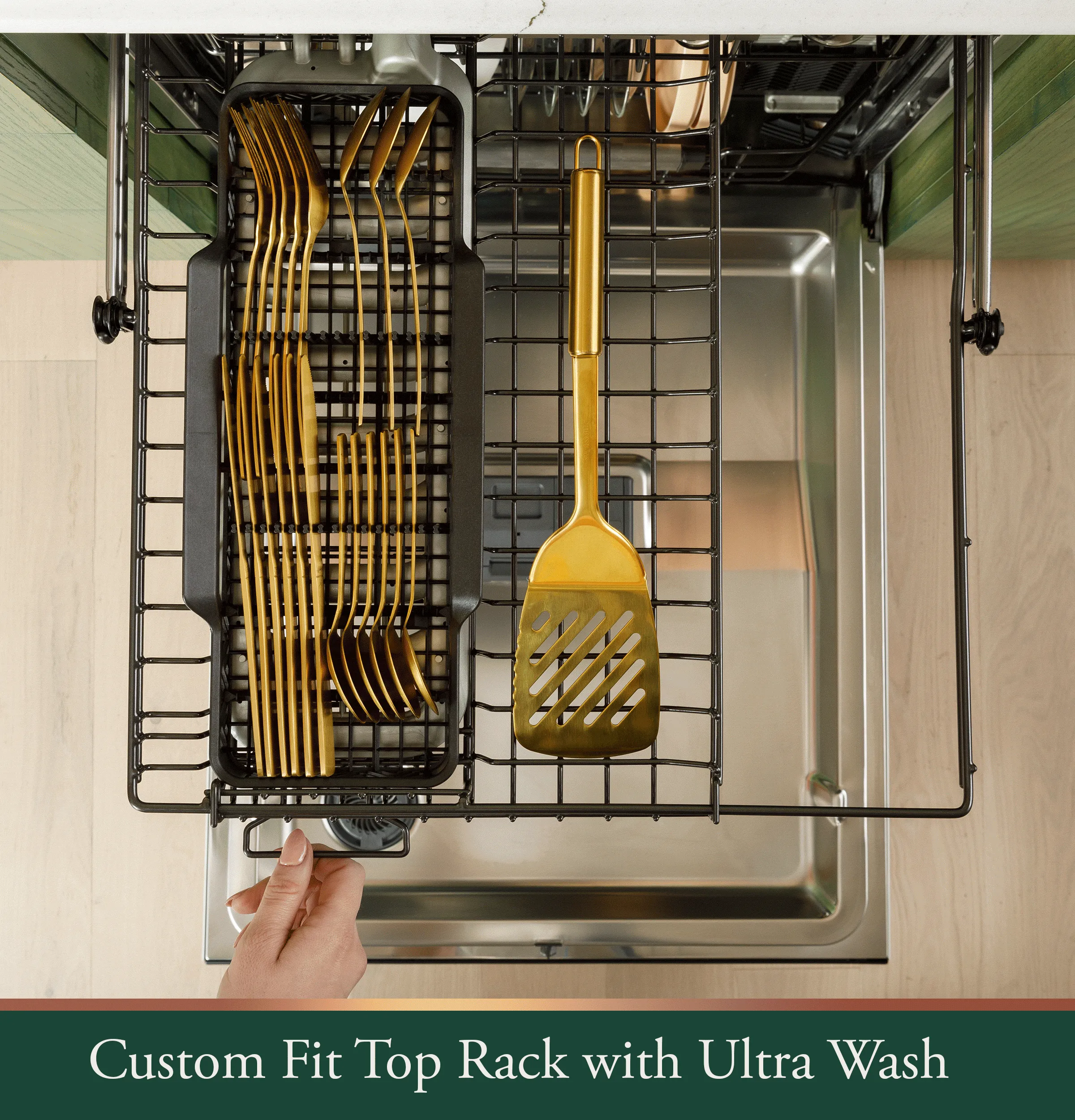 Cafe CDP888M5VS5 Caf&#8482; Customfit Energy Star Stainless Interior Smart Dishwasher With Ultra Wash Top Rack And Dual Convection Ultra Dry, Led Lights, 39 Dba In Platinum Glass