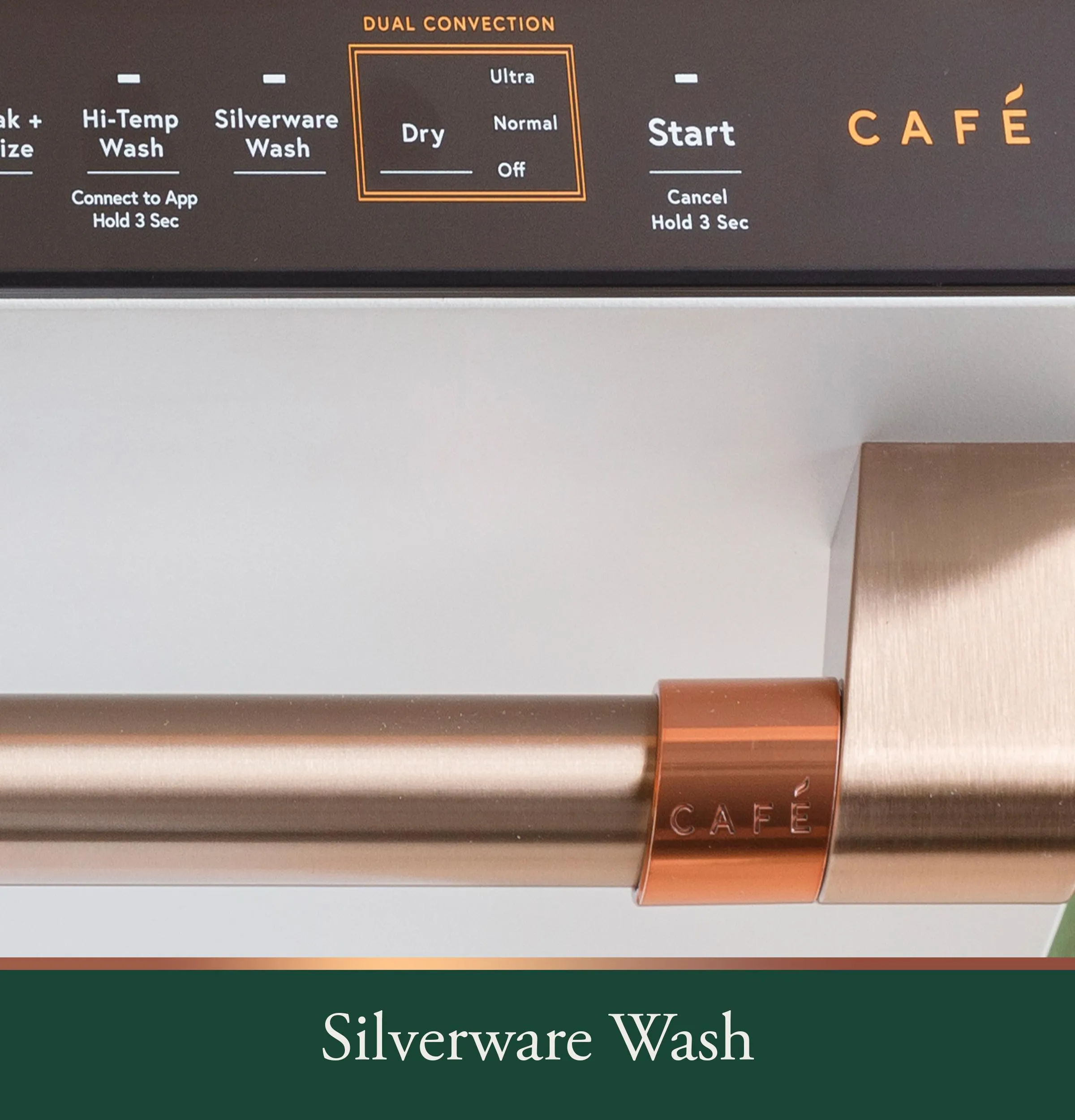 Cafe CDP888M5VS5 Caf&#8482; Customfit Energy Star Stainless Interior Smart Dishwasher With Ultra Wash Top Rack And Dual Convection Ultra Dry, Led Lights, 39 Dba In Platinum Glass