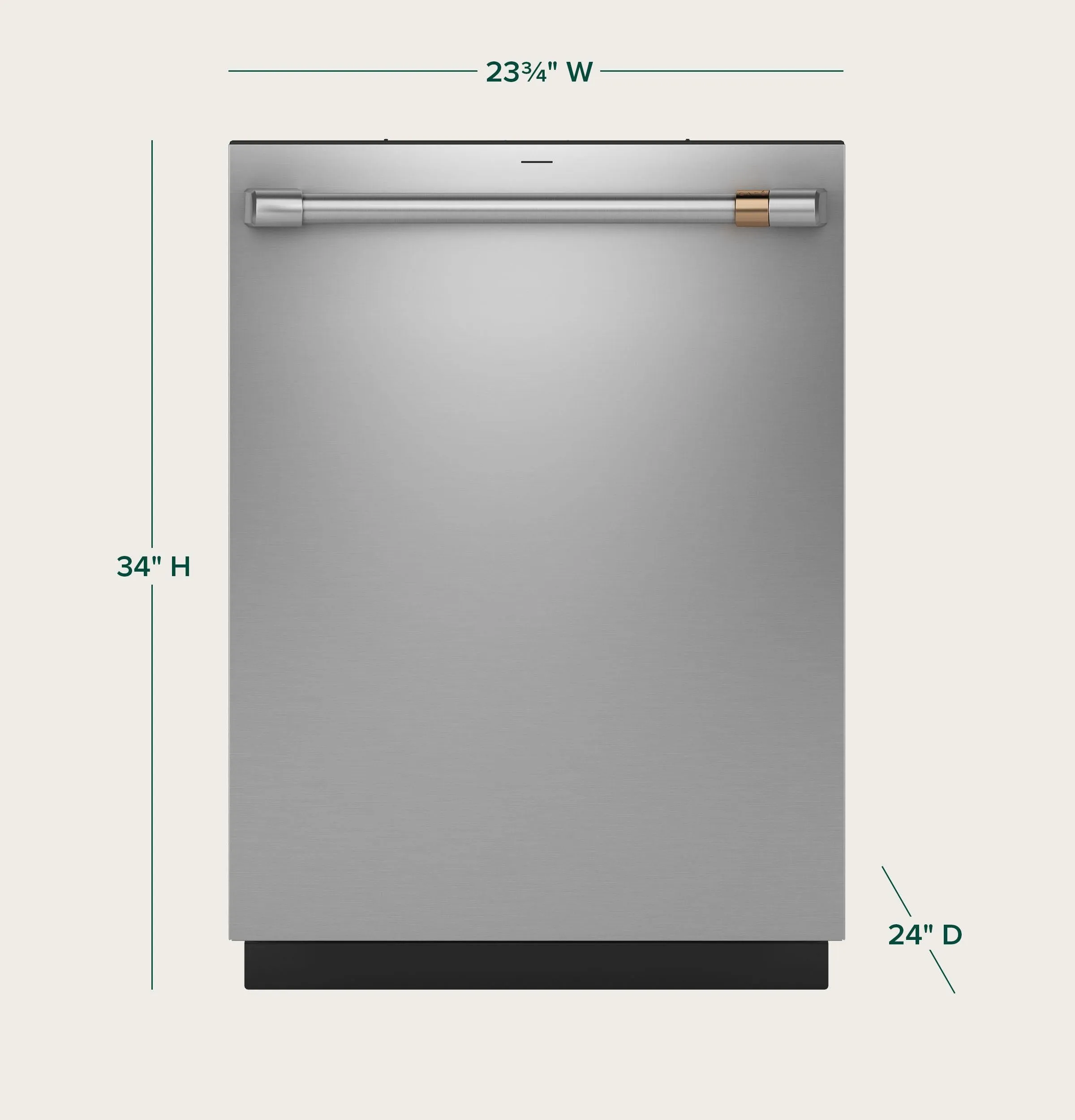 Cafe CDT828P2VS1 Caf&#8482; Customfit Energy Star Stainless Interior Smart Dishwasher With Ultra Wash & Dry, 42 Dba