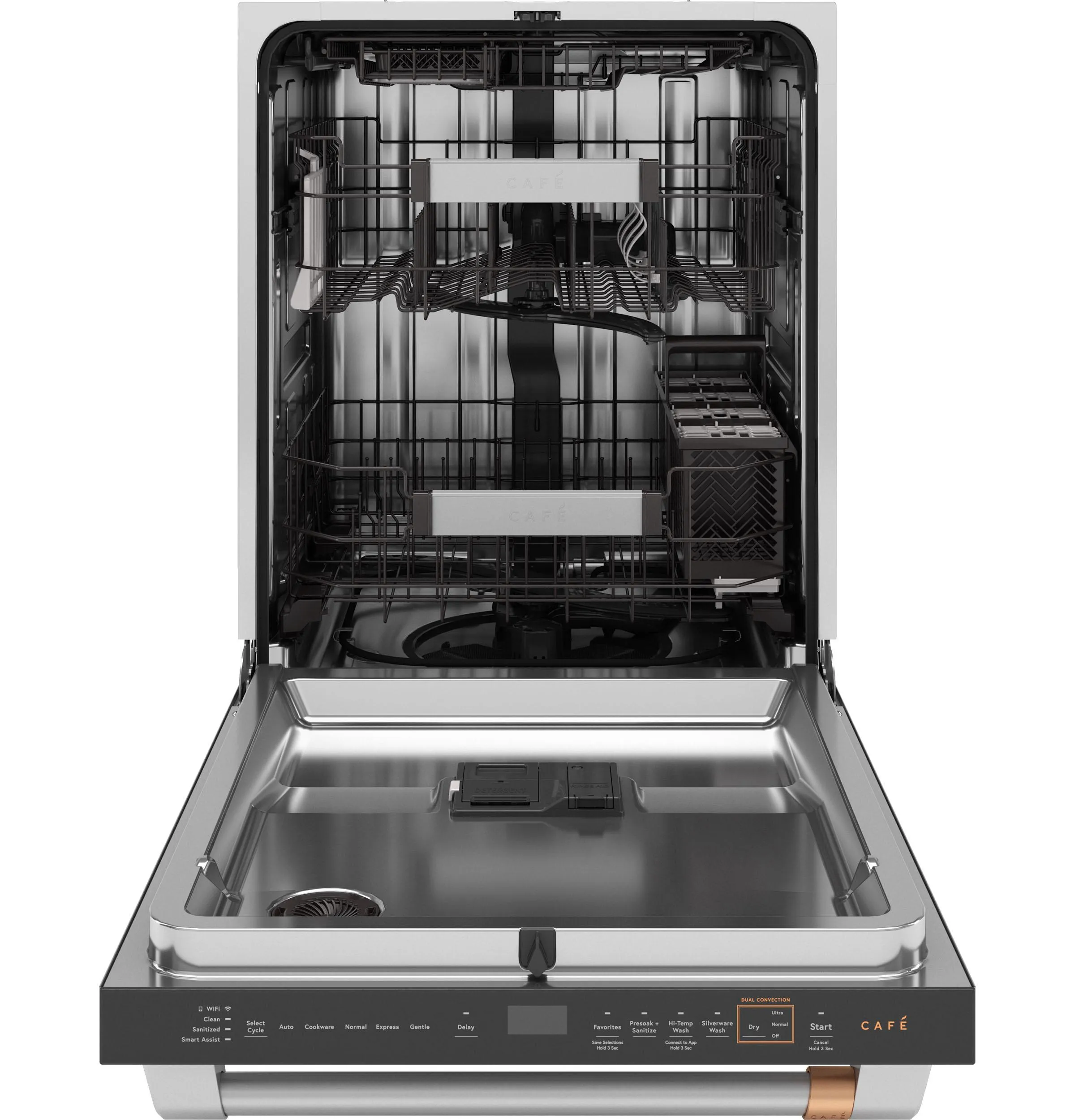 Cafe CDT858P2VS1 Caf&#8482; Customfit Energy Star Stainless Interior Smart Dishwasher With Ultra Wash Top Rack And Dual Convection Ultra Dry, 44 Dba