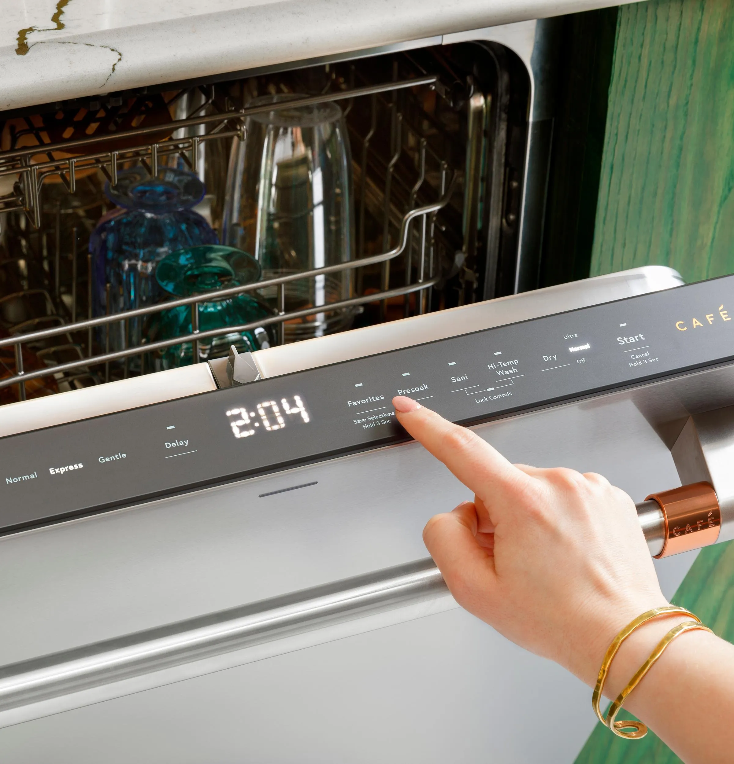 Cafe CDT858P2VS1 Caf&#8482; Customfit Energy Star Stainless Interior Smart Dishwasher With Ultra Wash Top Rack And Dual Convection Ultra Dry, 44 Dba