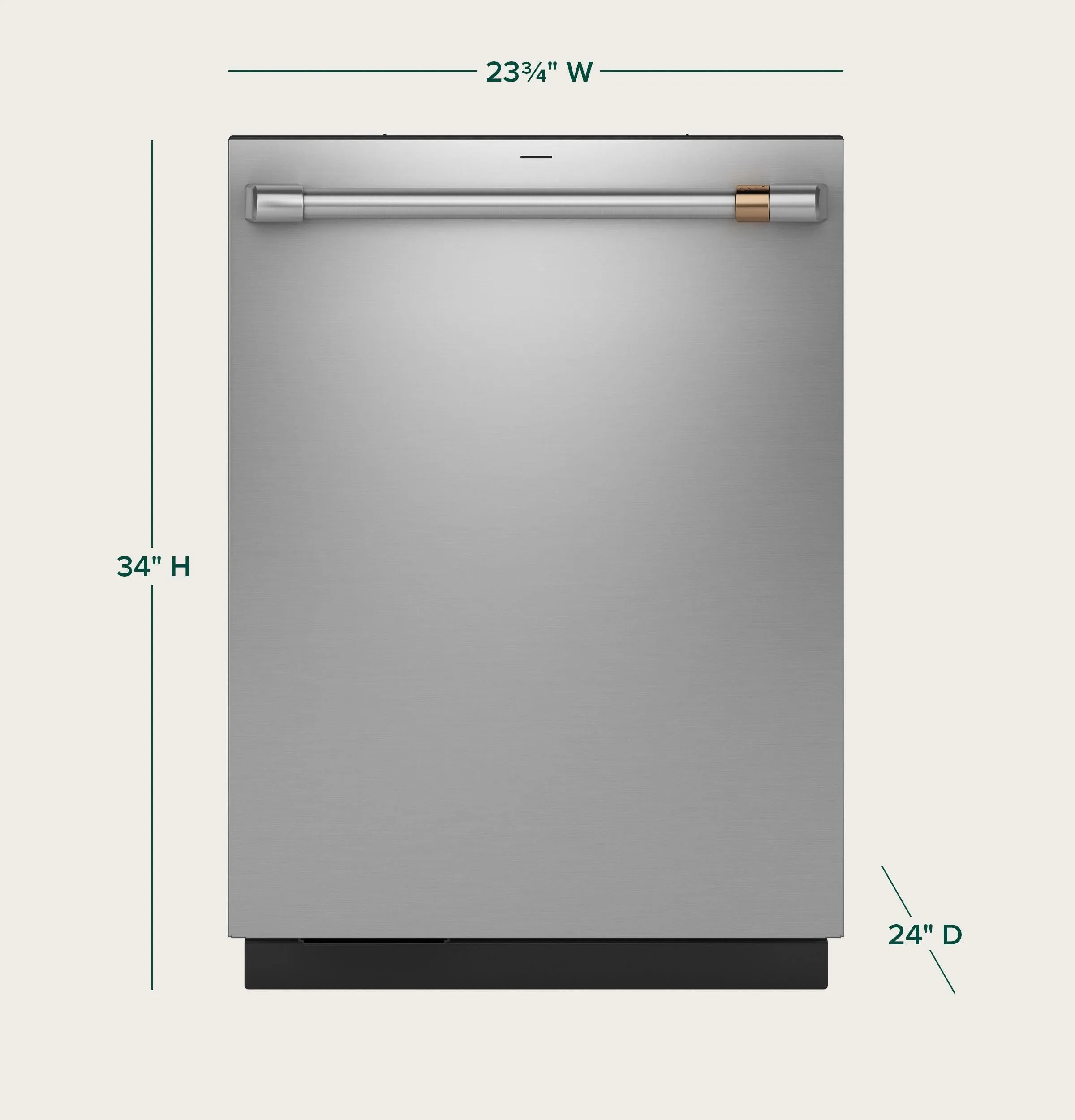 Cafe CDT858P2VS1 Caf&#8482; Customfit Energy Star Stainless Interior Smart Dishwasher With Ultra Wash Top Rack And Dual Convection Ultra Dry, 44 Dba