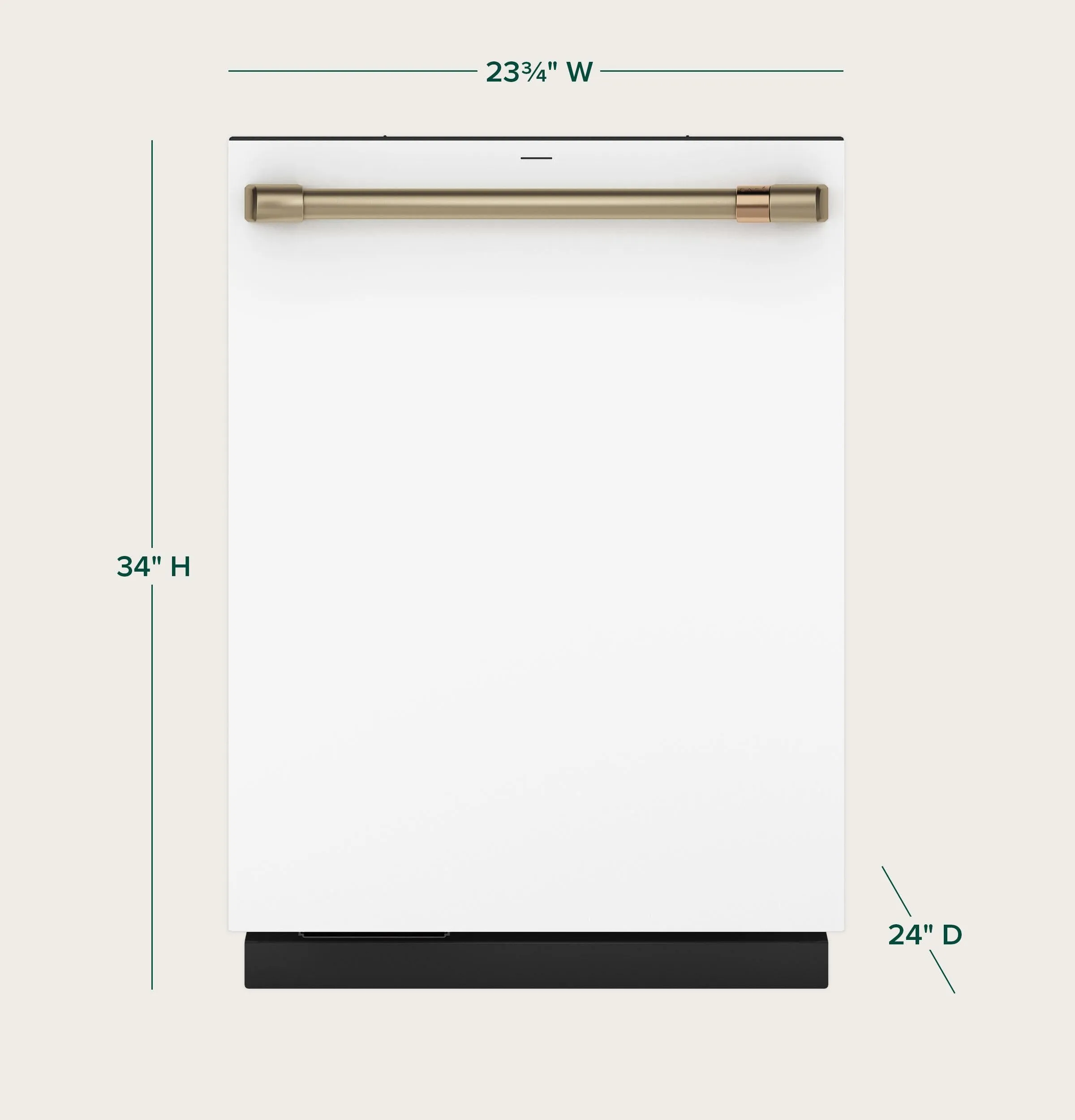 Cafe CDT858P4VW2 Caf&#8482; Customfit Energy Star Stainless Interior Smart Dishwasher With Ultra Wash Top Rack And Dual Convection Ultra Dry, 44 Dba