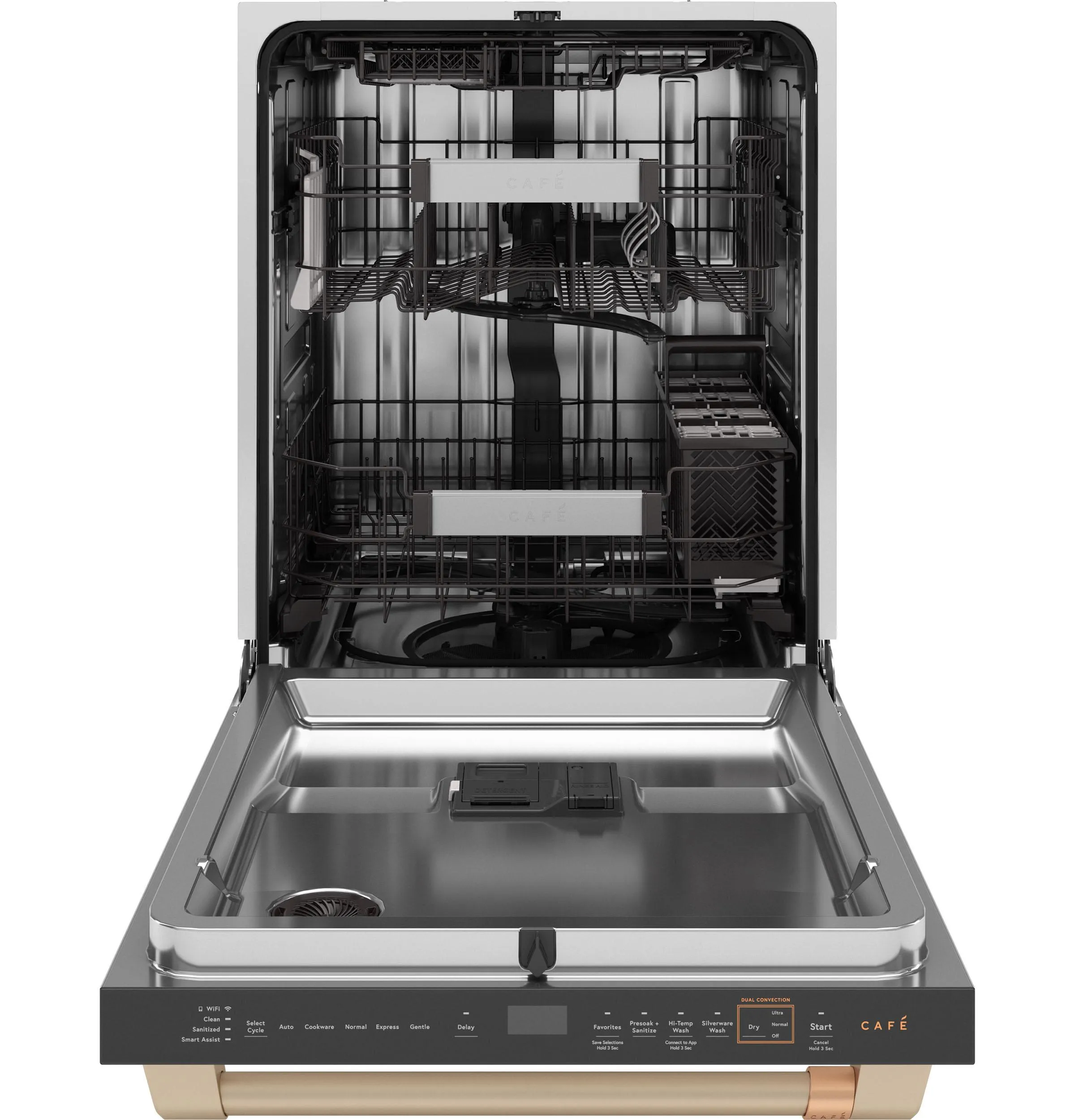 Cafe CDT858P4VW2 Caf&#8482; Customfit Energy Star Stainless Interior Smart Dishwasher With Ultra Wash Top Rack And Dual Convection Ultra Dry, 44 Dba