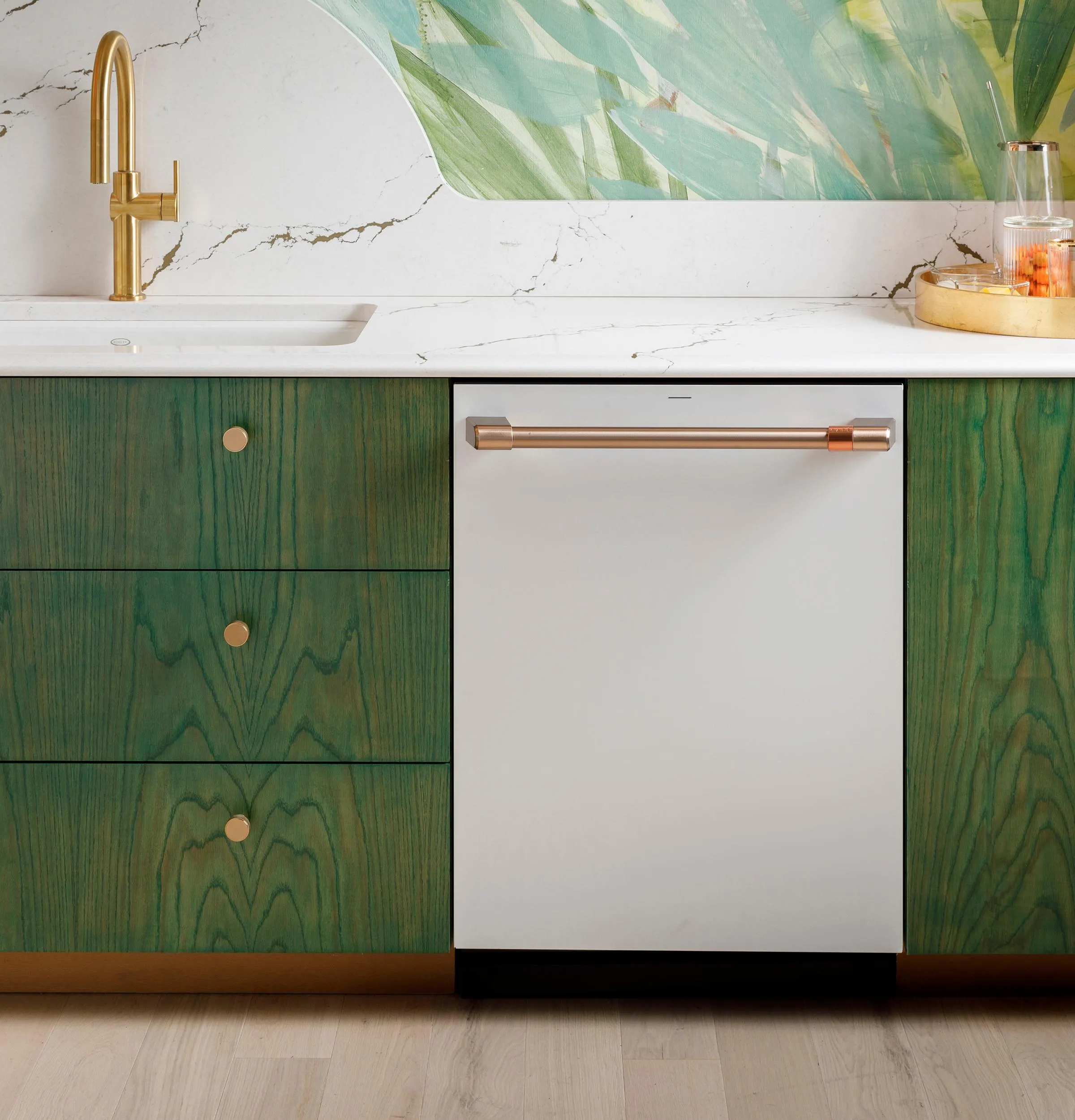 Cafe CDT858P4VW2 Caf&#8482; Customfit Energy Star Stainless Interior Smart Dishwasher With Ultra Wash Top Rack And Dual Convection Ultra Dry, 44 Dba