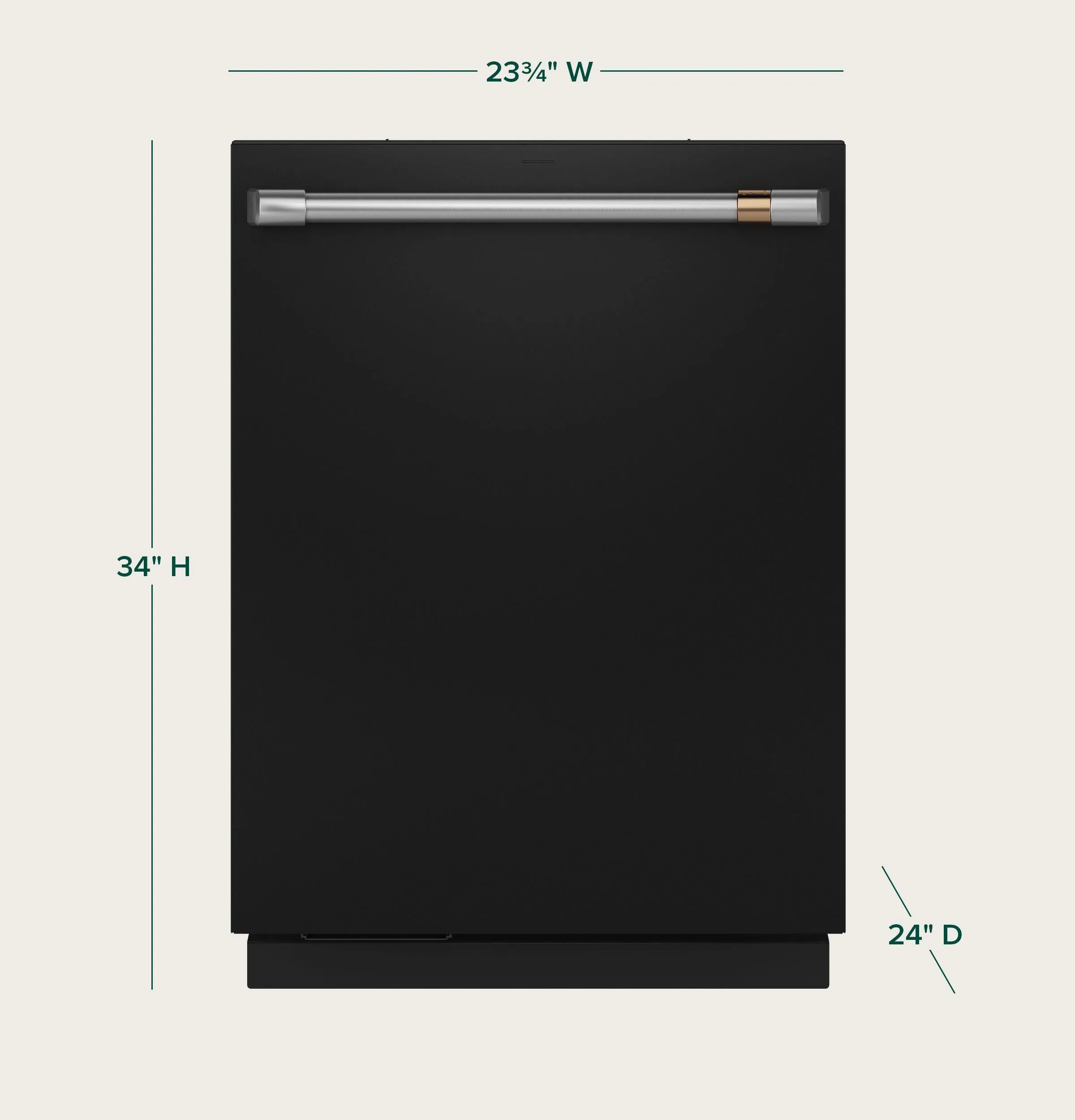 Cafe CDT888P3VD1 Caf&#8482; Customfit Energy Star Stainless Interior Smart Dishwasher With Ultra Wash Top Rack And Dual Convection Ultra Dry, Led Lights, 39 Dba