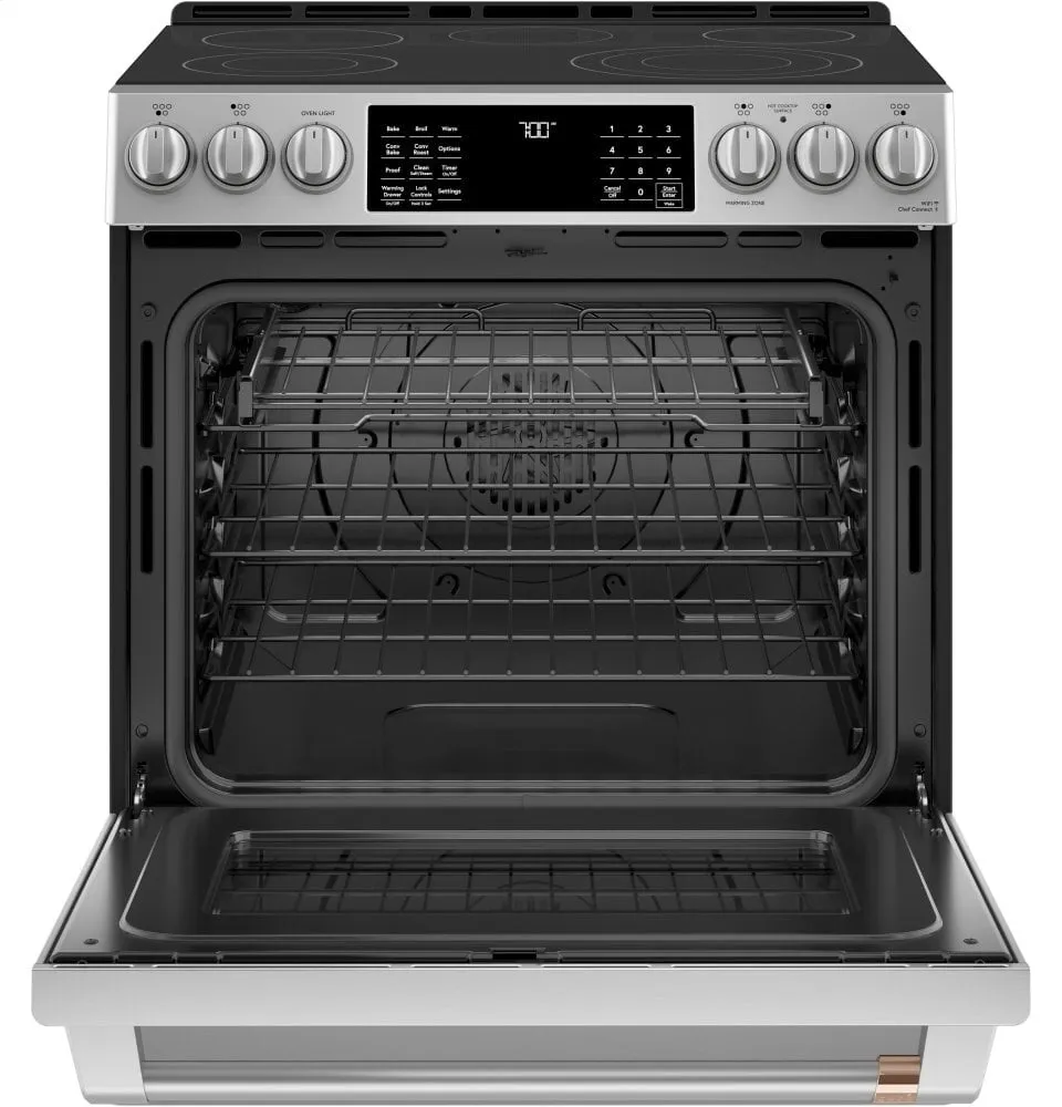 Cafe CES700P2MS1 Caf 30" Smart Slide-In, Front-Control, Radiant And Convection Range