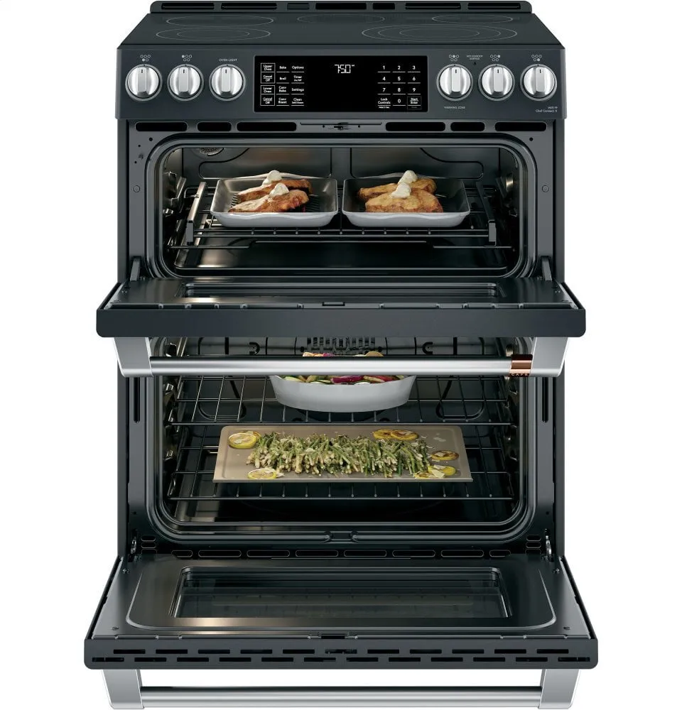 Cafe CES750P3MD1 Caf 30" Smart Slide-In, Front-Control, Radiant And Convection Double-Oven Range