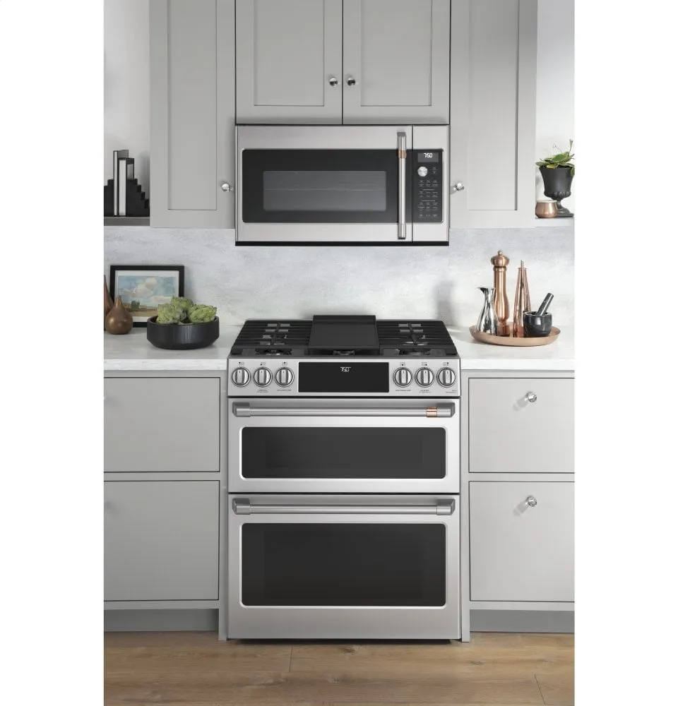 Cafe CGS750P2MS1 Caf 30" Smart Slide-In, Front-Control, Gas Double-Oven Range With Convection