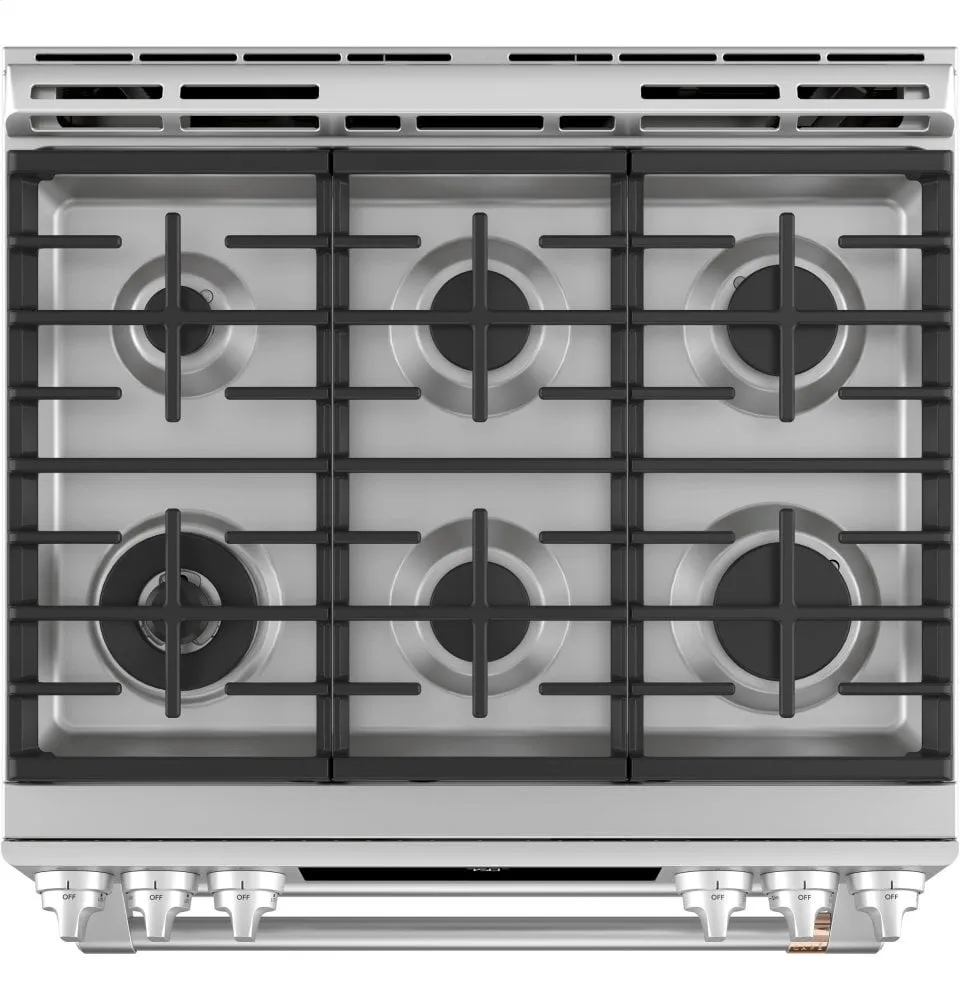 Cafe CGS750P2MS1 Caf 30" Smart Slide-In, Front-Control, Gas Double-Oven Range With Convection
