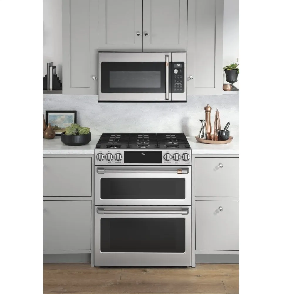 Cafe CGS750P2MS1 Caf 30" Smart Slide-In, Front-Control, Gas Double-Oven Range With Convection