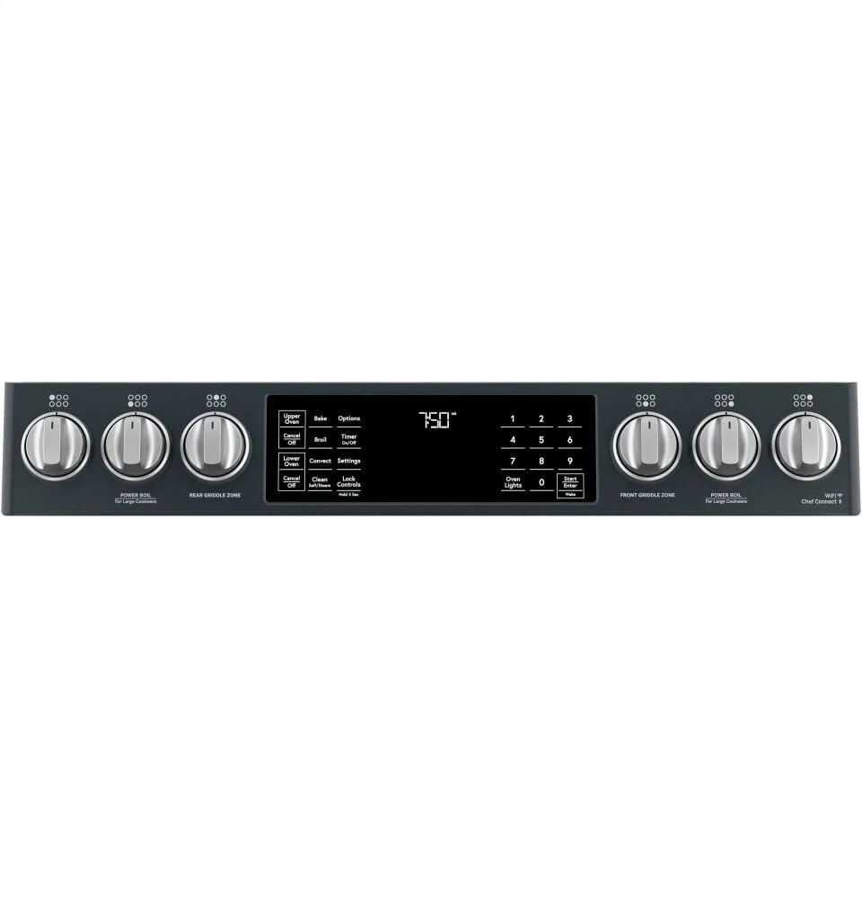 Cafe CGS750P3MD1 Caf 30" Smart Slide-In, Front-Control, Gas Double-Oven Range With Convection