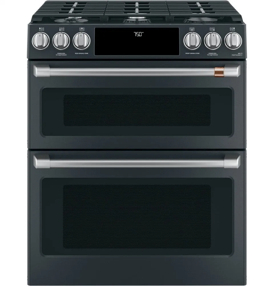 Cafe CGS750P3MD1 Caf 30" Smart Slide-In, Front-Control, Gas Double-Oven Range With Convection