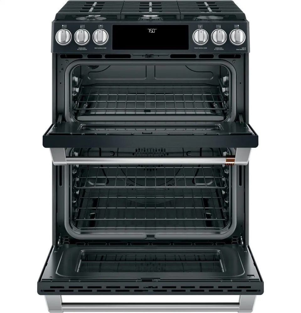 Cafe CGS750P3MD1 Caf 30" Smart Slide-In, Front-Control, Gas Double-Oven Range With Convection