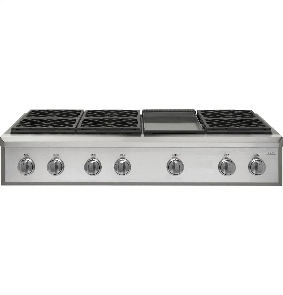 Cafe CGU486P2MS1 Caf 48" Professional Gas Rangetop With 6 Burners And Griddle (Natural Gas)