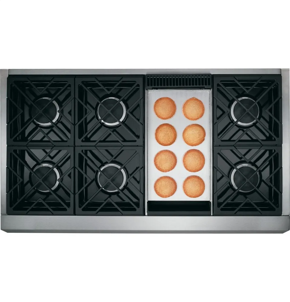 Cafe CGU486P2MS1 Caf 48" Professional Gas Rangetop With 6 Burners And Griddle (Natural Gas)