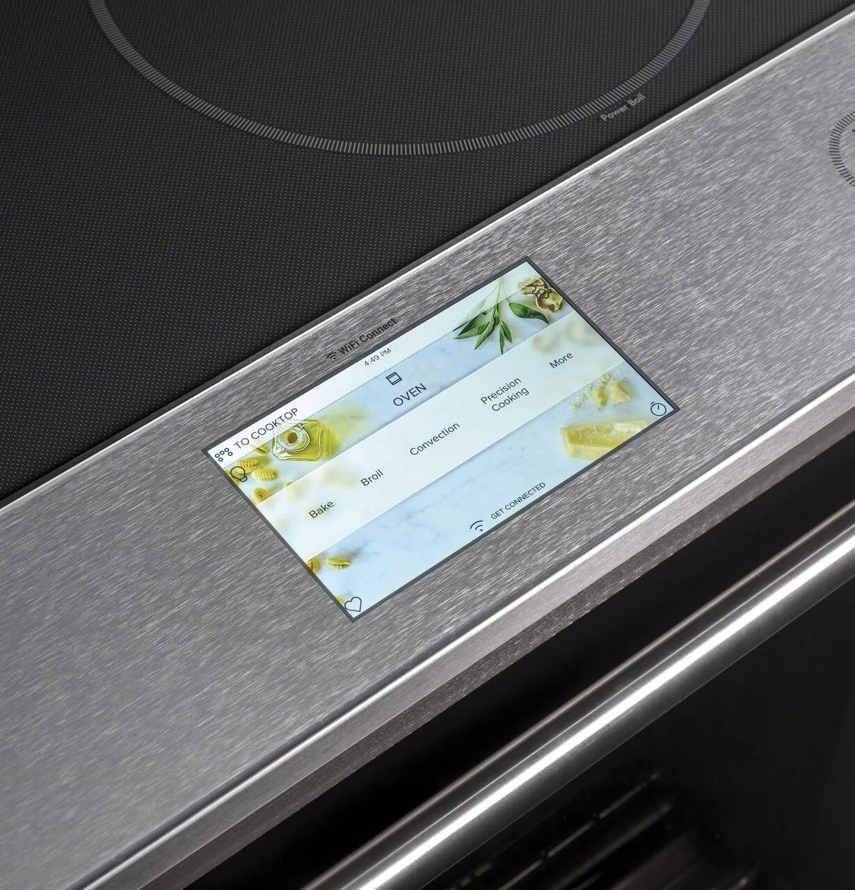 Cafe CHS90XM2NS5 Caf 30" Smart Slide-In, Front-Control, Induction And Convection Range With In-Oven Camera In Platinum Glass