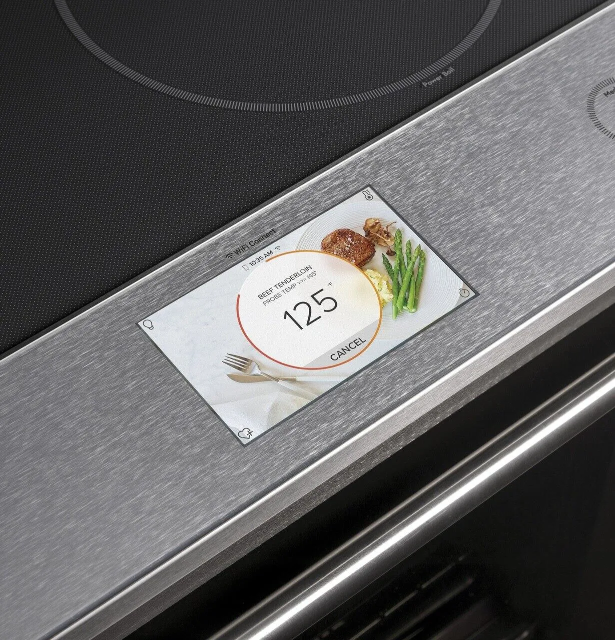 Cafe CHS90XM2NS5 Caf 30" Smart Slide-In, Front-Control, Induction And Convection Range With In-Oven Camera In Platinum Glass