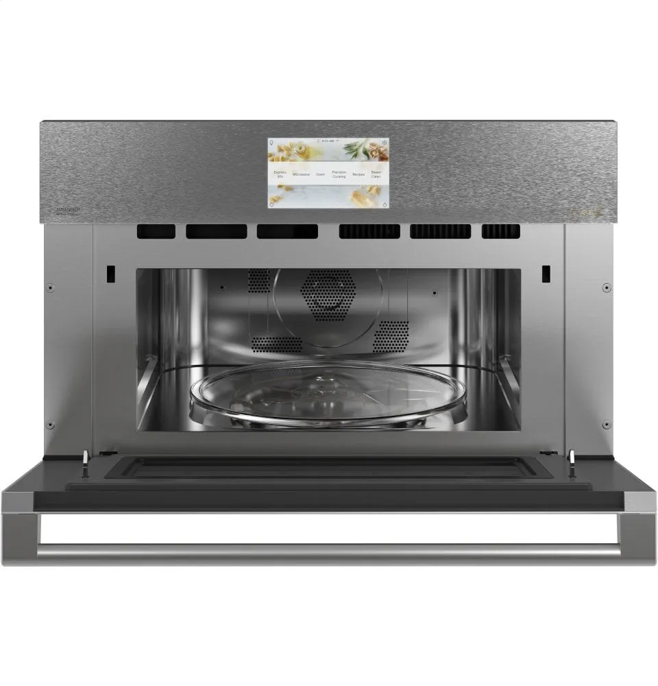 Cafe CSB923M2NS5 Caf 30" Smart Five In One Wall Oven With 240V Advantium Technology In Platinum Glass