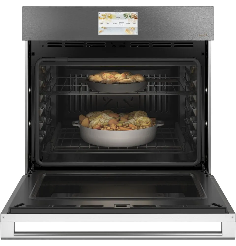 Cafe CTS70DM2NS5 Caf 30" Smart Single Wall Oven With Convection In Platinum Glass