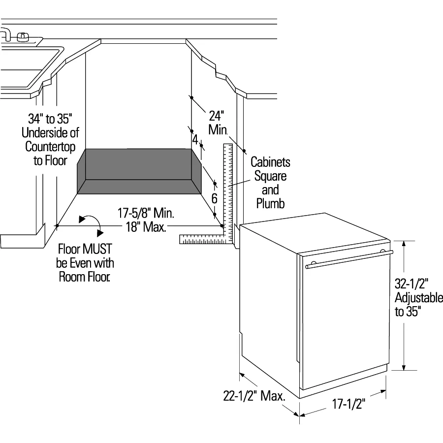Cafe UDT165SIVII 18" Panel-Ready Dishwasher