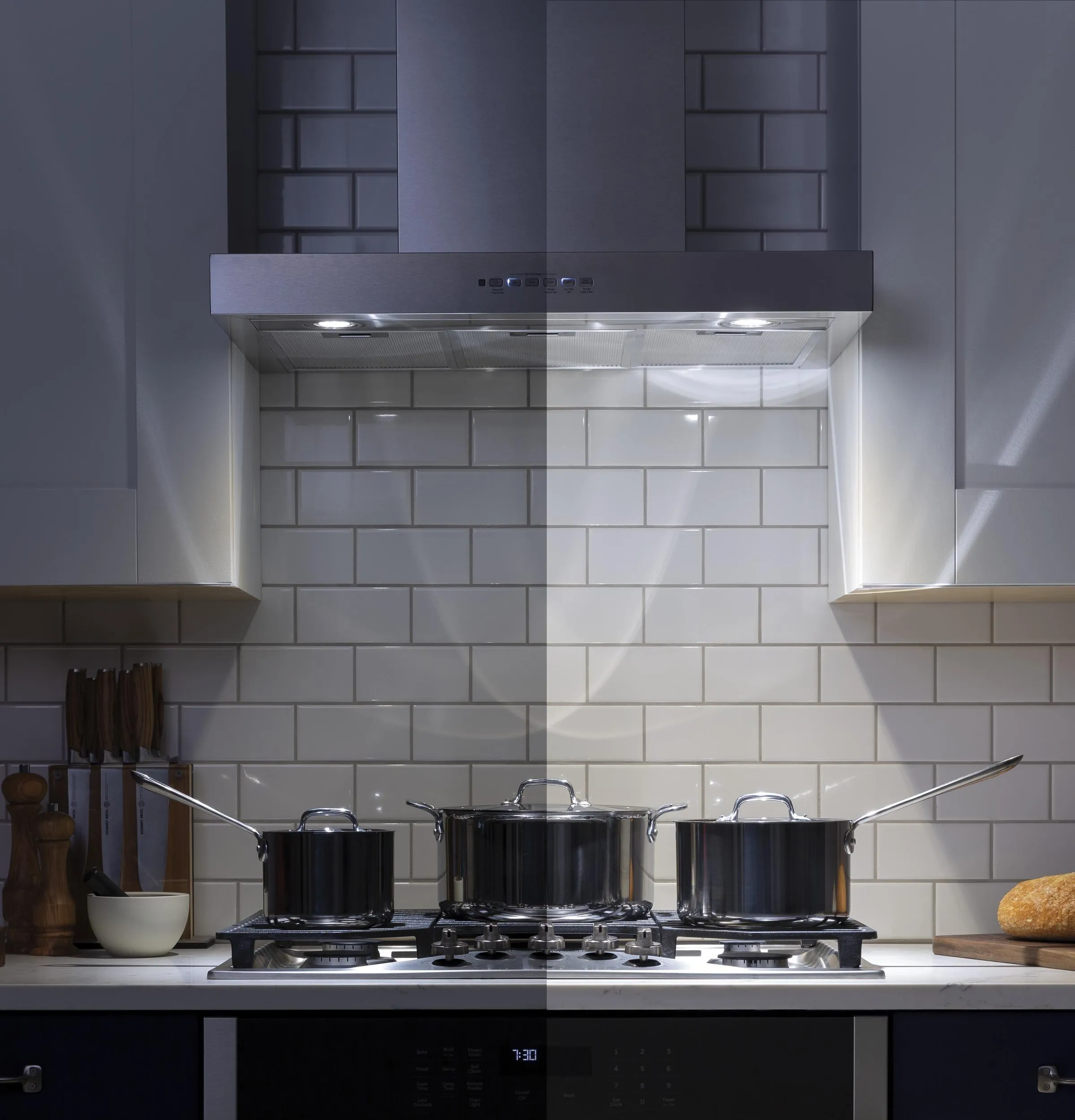 Cafe UVW8301SLSS 30" Designer Wall Mount Hood W/ Dimmable Led Lighting