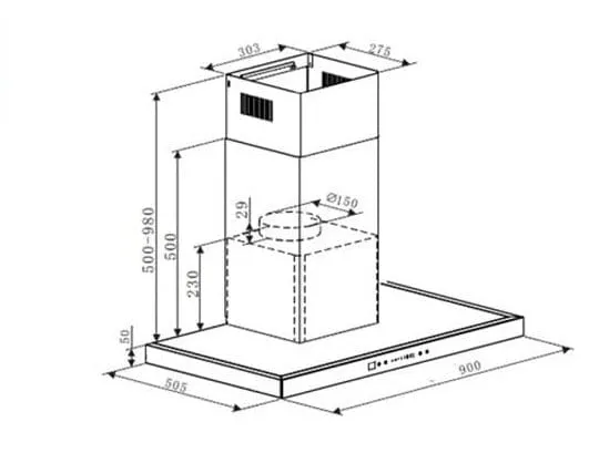 Candy CTS9CX Hoods Wall-Mounted Freestanding Wall Decorative, Stainless Steel
