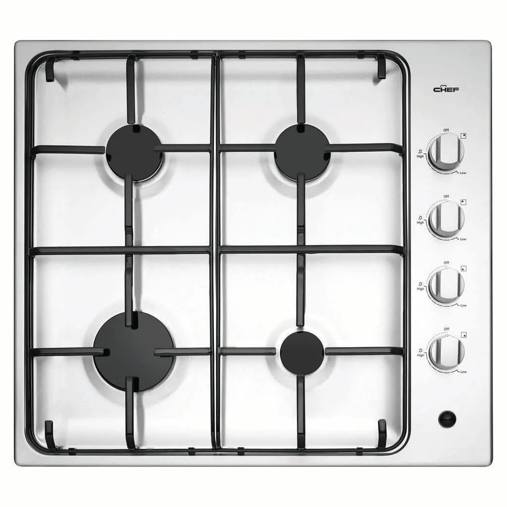 Chef CHG642SB 60cm Gas Stainless Steel Cooktop