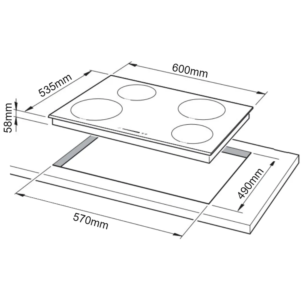 Chef CHG646SB 60cm Stainless Steel Gas Cooktop