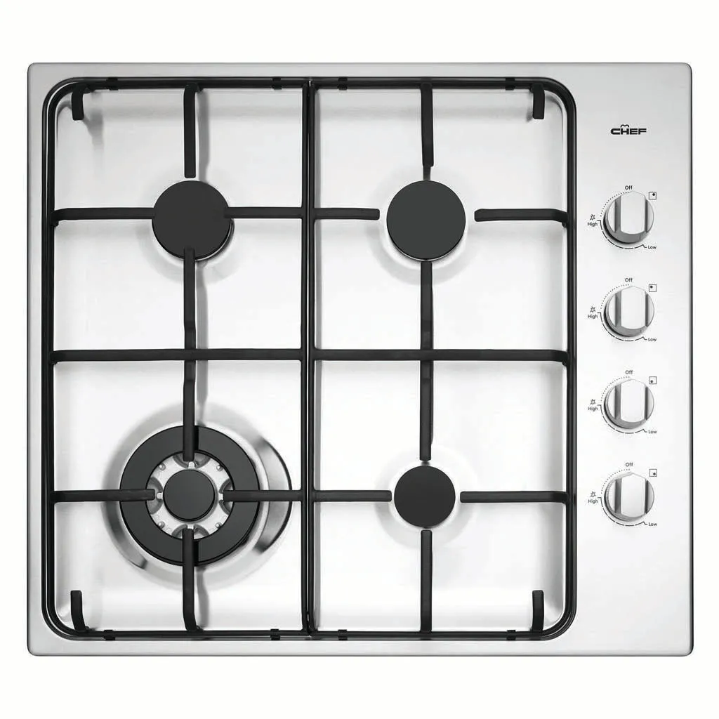 Chef CHG646SB 60cm Stainless Steel Gas Cooktop