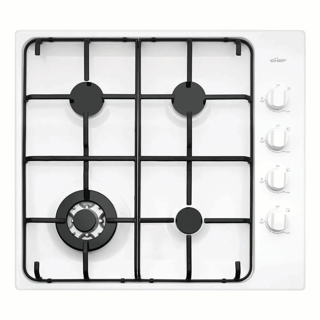 Chef CHG646WB 60cm Gas Stainless Steel Cooktop