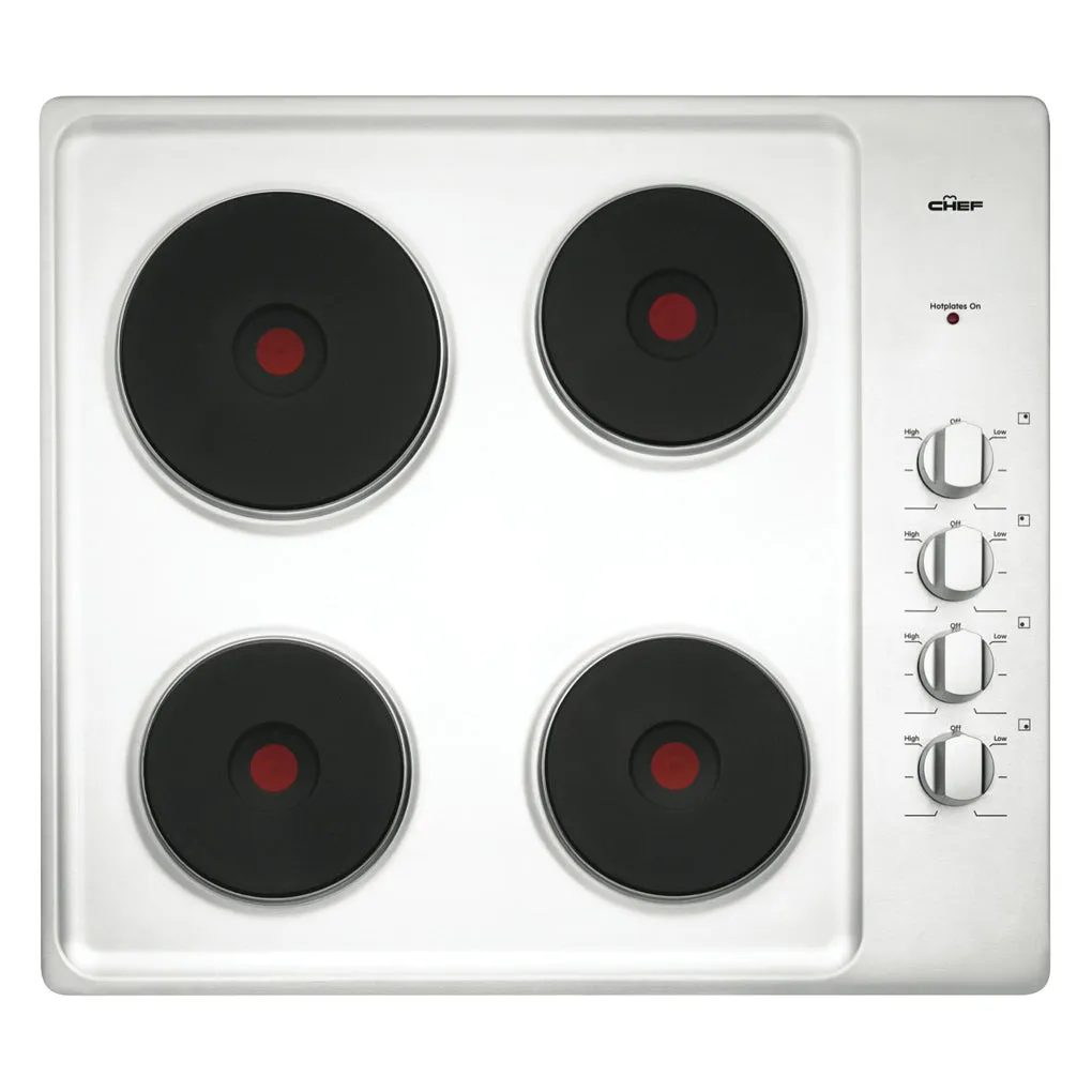 Chef CHS642SA 60cm Electric Solid Hotplate Cooktop