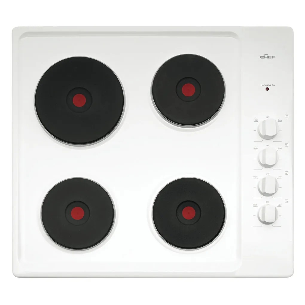 Chef CHS642WA 60cm Electric Solid Hotplate Cooktop