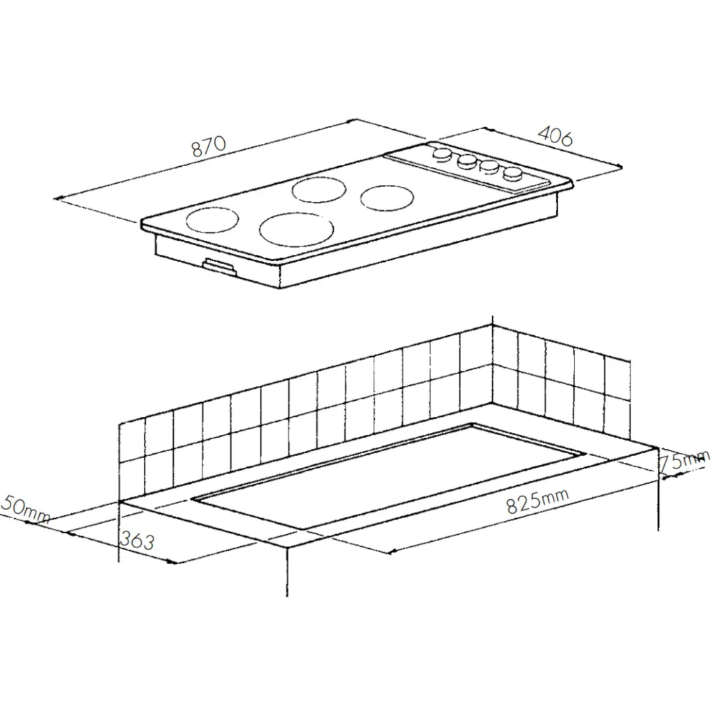 Chef CHS942WA 90cm Electric Solid Element Cooktop